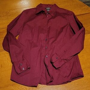 Eddie Bauer Burgundy Cotton Blend Shirt